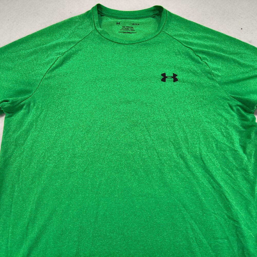 Under Armour Crew Neck Short Sleeve Casual T Shirt Mens Size Large L Green Black